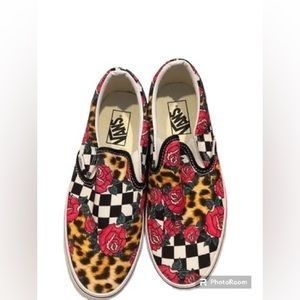 Vans | Animal print checkered slip on | men’s 6/ woman’s 7.5 | New with Box